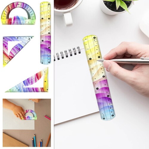 Bendable Colored Plastic Soft Ruler Flexible Measuring Tool for Home Office Drawing Measurement Needs