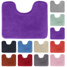 Tapis de bain moelleux en forme de U, tapis en microfibre absorbant antidérapant, lavable en machine, tapis de sol de toilette moderne et profilé
