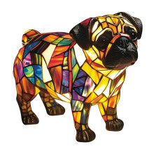 Lampa Madra Gloine Dhaite Figiúr Dornálaíochta Stíl Lámhdhéanta Uathúil le haghaidh Maisiúcháin Baile, Bronntanais, agus Bailitheoirí
