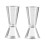 Set di 2 bicchieri dosatori per cocktail in plastica trasparente, ideali per bar, feste e cucina. 1