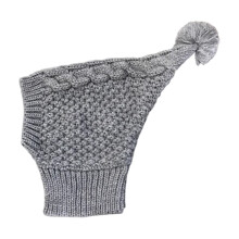 Gorro de Natal de tricô para cães com orelhas, touca de lã quente para cães de pequeno, médio e grande porte – Cinza (G), compatível com