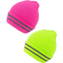 High Visibility Reflective Safety Knit Beanie for Men & Women – Warm Winter Headwear for Outdoor Activities.