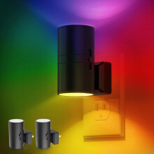 LED Éjszakai Fény 2Pack – RGB Színváltós, Fali Konnektor Fényérzékelővel, Kompatibilis Gyerekszobákkal, Előszobákkal, Ünnepi
