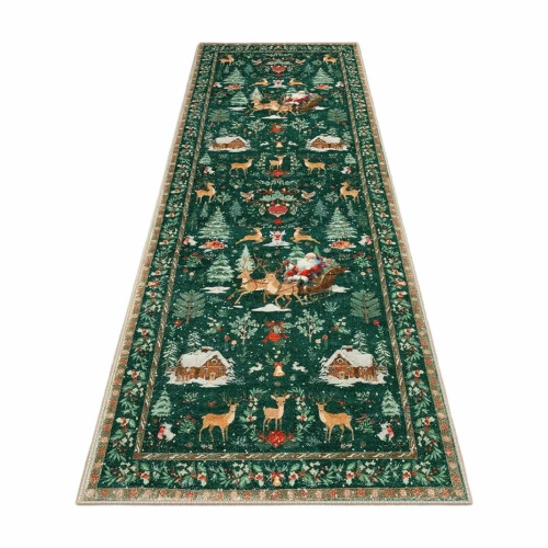 Tapete de Natal com estampa de árvore, 158 x 50 cm (62,3 x 19,6 polegadas).