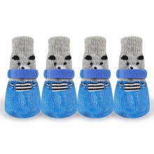 Paquete de 4 botas antideslizantes para perros de razas pequeñas, protector de patas de caucho natural para nieve, lluvia, barro y pavimento