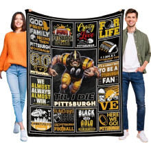 Fodboldtæppe gaver til mænd og kvinder, fodboldfans flanneltæppe, fodboldholdsfan gaveideer til mænd og kvinder, drenge, børnetæppe 60"x50"