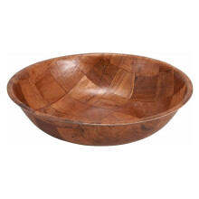 WWB-16 Wooden Woven Salad Bowl 16 Inch - Brown Serving Bowls for Salad, Pasta, Fruit & Bread - Professional Kitchen Quality for Home Chefs