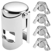 Tapones de acero inoxidable para botellas de vino, cerveza y refrescos (5 unidades)