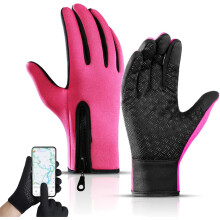 Winterliche, winddichte, warme und wasserdichte Fleecehandschuhe, Thermohandschuhe mit Touchscreen-Funktion und rutschfestem Griff für
