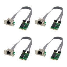 4x Mini PCIE netwerkkaart M.2A+E naar RTL8111F Gigabit Ethernet-kaart, enkele poort RJ45 Ethernet-netwerkkaart, groen