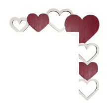 1 stuk Valentijnsdeurdecoratie – Rode hartvormige houten hoekdecoratie, geschikt voor deurkozijnen, muren en ramen, romantisch cadeau