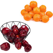 Faux fruits : 16 pommes rouges et oranges artificielles