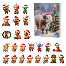2D-platt flygplanslåda med 24-delad serie adventskalender för julnedräkning | Rolig och överraskande juldekoration version F