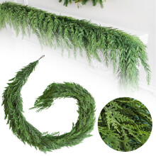 Guirlande d'eucalyptus 180 cm – Décoration d'automne, d'Halloween et de Noël, prêle artificielle, couronne en rotin pour table de mariage –