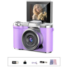 Digitalkamera for fotografering, 4K vloggkamera, 180 graders vippeskjerm, 16X digitalt CCD-kamera, zoom, kompaktkamerafilter