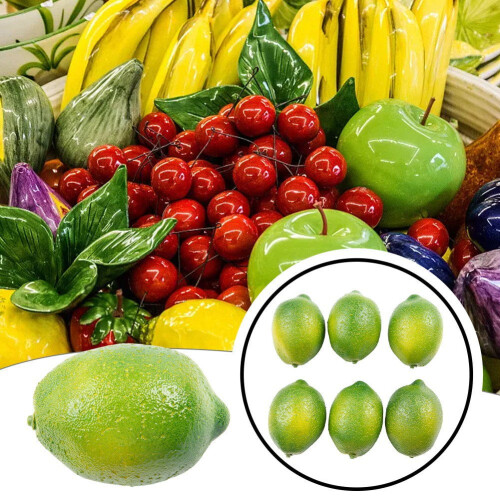 Limone artificiale in schiuma, frutta decorativa verde, 6 pezzi 2