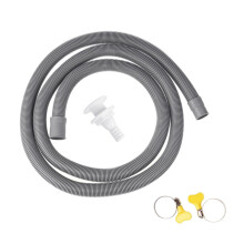 Rallonge de tuyau d'évacuation pour lave-linge, longue durée de vie, avec colliers de serrage. Tuyau de 2 m avec pince.