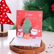 Carte de vœux de Noël 3D, cartes de Noël avec enveloppes, Père Noël, bonhomme de neige, sapin, cadeau de Noël pour la famille et les amis, à