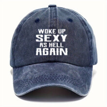 Coole hippie baseballpet met gebogen klep, Wake Up Sexy Hell print, imitatie oude katoenen truckerpet, casual outdoor sport Rebound