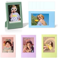 Mini cadre photo 2x3 pouces avec film protecteur (couleur) (lot de 5), idéal pour insérer des photos. Dimensions : 2,15 x 3,4 pouces.