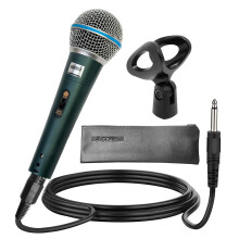 Microphone Dynamic Karaoke XLR Mic Cardioid Unidirectional Handheld Wired Singing Microfono - BETA