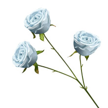 Buquê de 3 rosas artificiais para decoração de casa, casamento, Dia dos Namorados, arranjo elegante de flores artificiais nas cores vermelho,