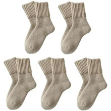 paar effen dameskousen tot halverwege de kuit, zachte dikke katoenen slouch sokken voor dames, herfst/winter