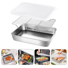 Grill Griddle Tray Silver Kitchen Prep Set 1
