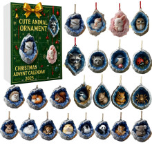 Jul Adventskalender Ornament - 24 Delar Samlarobjekt 2D Charms Set För Jul Nedräkning Akryl Hängande Dekor Adventskalendrar Jul