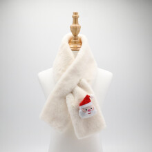 Girls Boys Warm Plush Scarf Christmas Neck Warmer Winter Cute Thick Soft Shawl Wrap Scarves for Kids and Baby