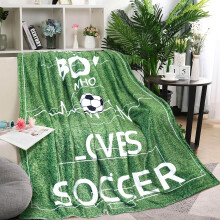 Couverture de football verte – Plaid doux 5060" pour garçons, filles, supporters et entraîneurs – Compatible avec les thèmes sportifs