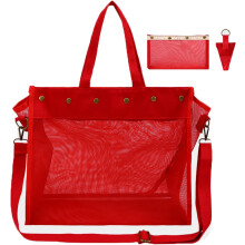Große Stricktasche für Garnaufbewahrung, Häkeltaschen und Nadel-/Häkelnadel-Organizer – Rot