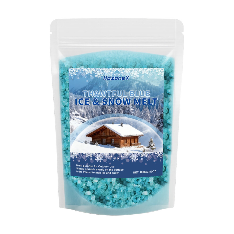 Car Window De-Icing Agent & Multi-Purpose Ice Melt, Pet Safe Snow Salt For Driveway, Sidewalk, And Vehicle, Anti-Fog, Winter Visibility Enhancer 100G 9558633921397