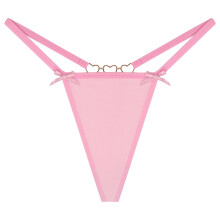 Slip da donna, perizoma a vita bassa europeo con fiocco a catena, design senza cuciture per donna, intimo da donna, rosa, S