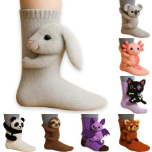 Chaussettes Panda en maille 3D, en coton chaud d'hiver, unisexe