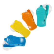 4 colgadores de toallas con ventosa – Clips para paños de cocina y baño, compatibles con superficies lisas