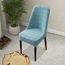 Funda elástica para sillas de comedor curvas – Azul cielo,
