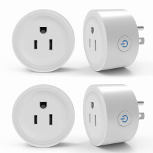 10A WiFi smartplugg (4-pakning), kompatibel med Alexa og Google Home, tale-/fjernkontroll, timer og planlegging, fungerer med WiFi-ruter – uten hub