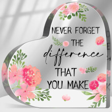 Cadeaux de départ à la retraite pour femmes, cadeaux de remerciement et d'adieu pour collègues – Plaque florale « N'oubliez jamais l'impact