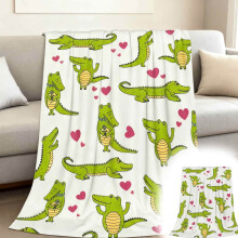 Couverture personnalisée à motif alligators – Couverture en flanelle ultra douce et confortable pour enfants et adultes, 101,6 cm x 76,2 cm,