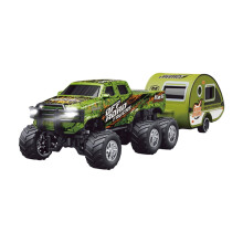 Mini-RC-Monstertruck 1/64, 2,4 GHz & App-Steuerung, wiederaufladbar, Aluminiumgehäuse, Beleuchtung, einstellbare Geschwindigkeit/Lenkung (Grün)