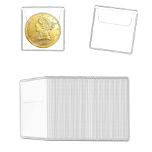 Genomskinliga plastmynthylsor 2,2 x 2,2 tum – 50-pack