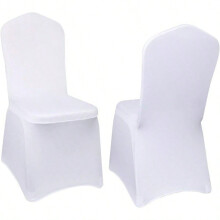 Housse de chaise blanche en polyester-élasthanne, housse extensible pour mariage, banquet, fête – 1 pièce, compatible avec les chaises standard