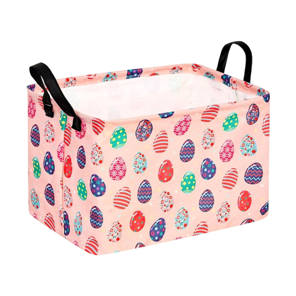 Rectangular Easter Basket Pink Egg Theme 1 Pack