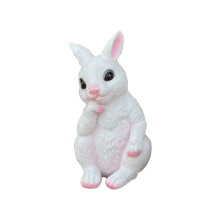 Paashaasbeeldje, harsdecoratie, schattig konijnenfiguurtje voor huis, tuin en paasdecoratie