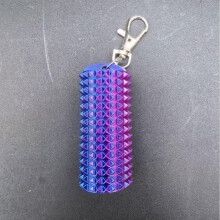 1PC BLUE PURPLE 8.5CM 3D printed spiked chain fidget spinner, gift, massage, stress relief, portable.