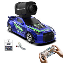 RC-Driftwagen mit Kamera, 4WD Mini-Hochgeschwindigkeits-Elektro-Driftwagen mit Gyro und LED-Beleuchtung – kompatibel mit RC-Zubehör