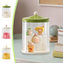Vitrine transparente pour peluches et boîtes surprises – Anti-poussière, présentoir au design théâtral, verte