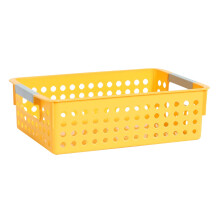 1PC Plastic Storage Basket with Handle – Portable Desktop, Bathroom & Kitchen Open Bin, Compatible with Shelves & Countertops