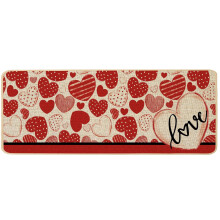 Valentine's Day Kitchen Mats Set of 2 Red Heart Non-Slip